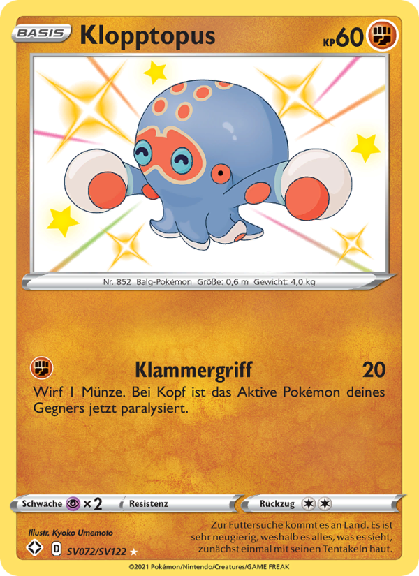 Klopptopus SV072 — Glänzendes Schicksal (German Pokémon TCG card)
