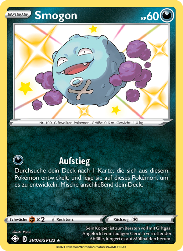 Smogon SV076 — Glänzendes Schicksal (German Pokémon TCG card)