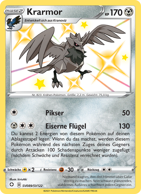 Krarmor SV089 — Glänzendes Schicksal (German Pokémon TCG card)