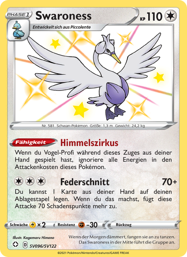Swaroness SV096 — Glänzendes Schicksal (German Pokémon TCG card)