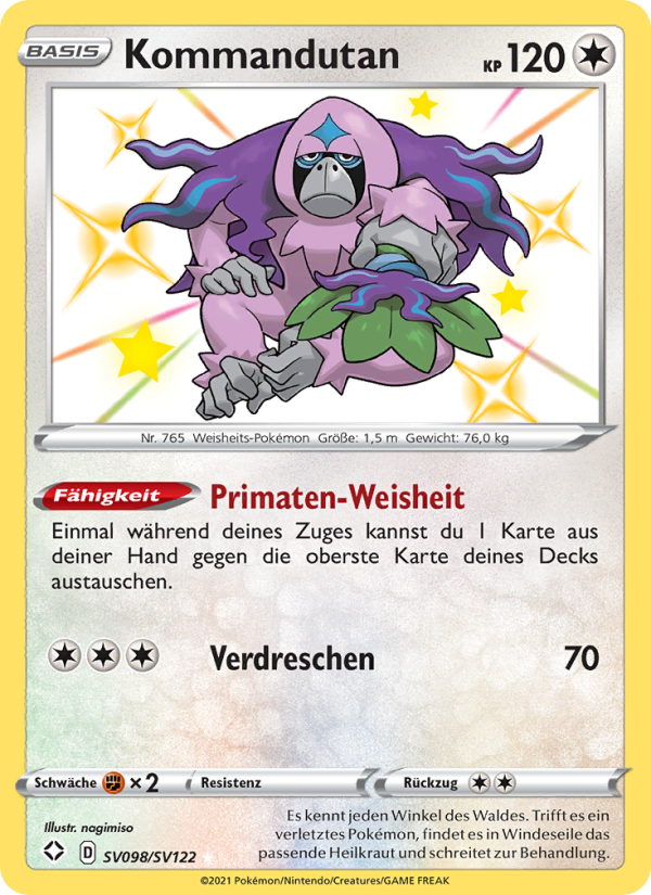 Kommandutan SV098 — Glänzendes Schicksal (German Pokémon TCG card)