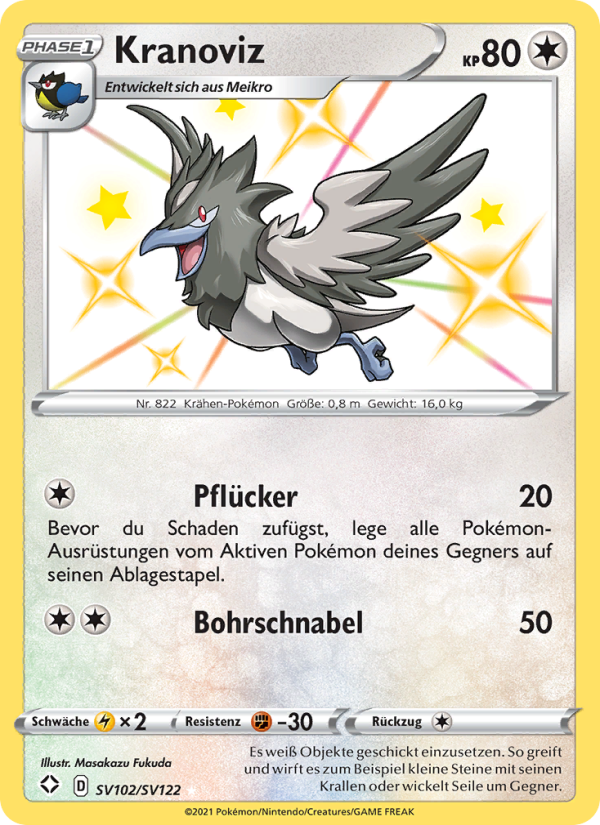 Kranoviz SV102 — Glänzendes Schicksal (German Pokémon TCG card)