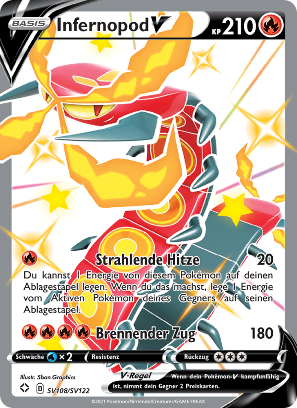 Infernopod V SV108 — Glänzendes Schicksal (German Pokémon TCG card)