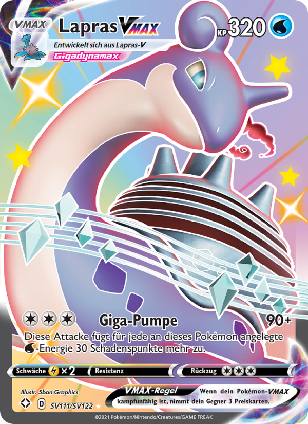 Lapras VMAX SV111 — Glänzendes Schicksal (German Pokémon TCG card)