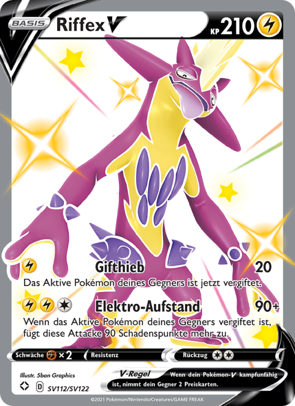 Riffex V SV112 — Glänzendes Schicksal (German Pokémon TCG card)