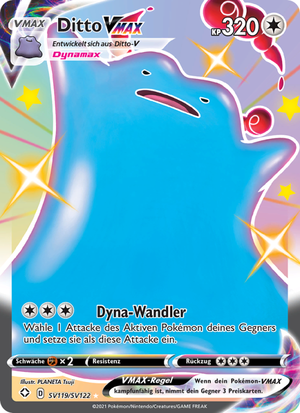 Ditto VMAX SV119 — Glänzendes Schicksal (German Pokémon TCG card)