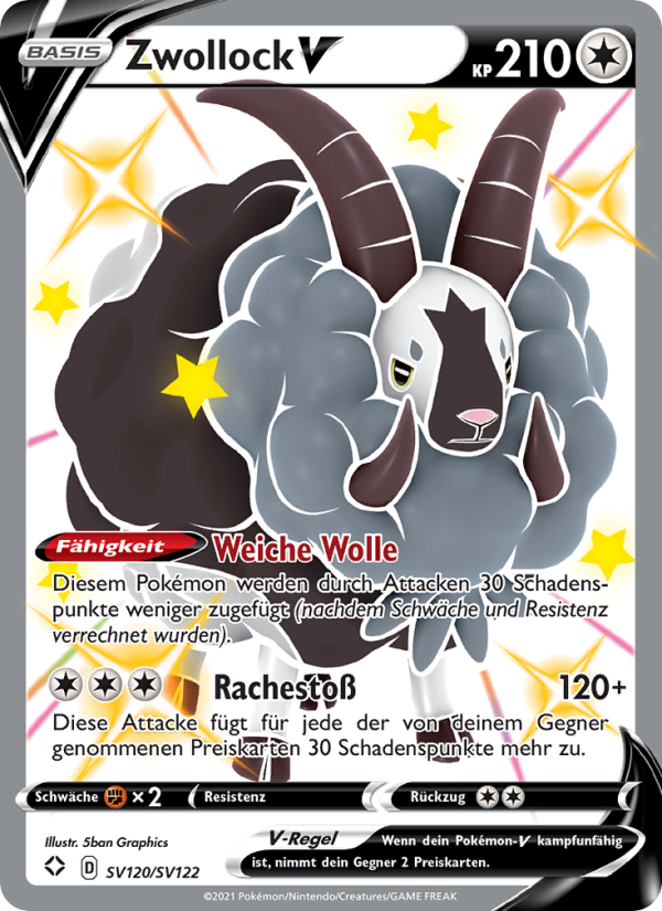 Zwollock V SV120 — Glänzendes Schicksal (German Pokémon TCG card)