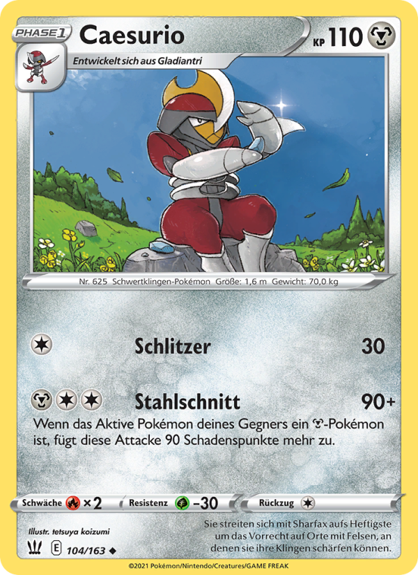 Caesurio 104 — Battle Styles (German Pokémon TCG card)