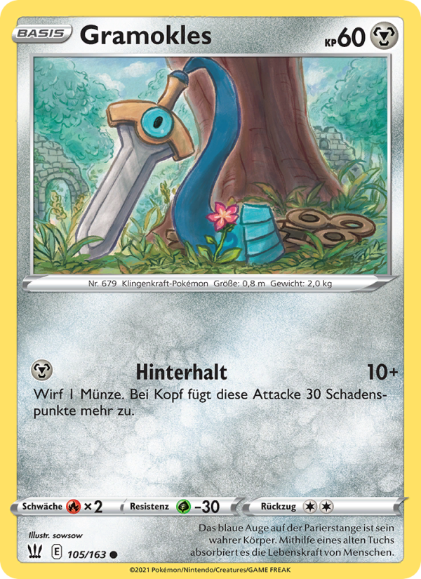 Gramokles 105 — Battle Styles (German Pokémon TCG card)