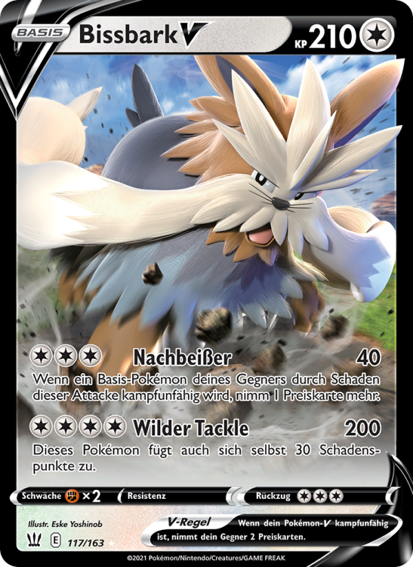 Bissbark V 117 — Battle Styles (German Pokémon TCG card)
