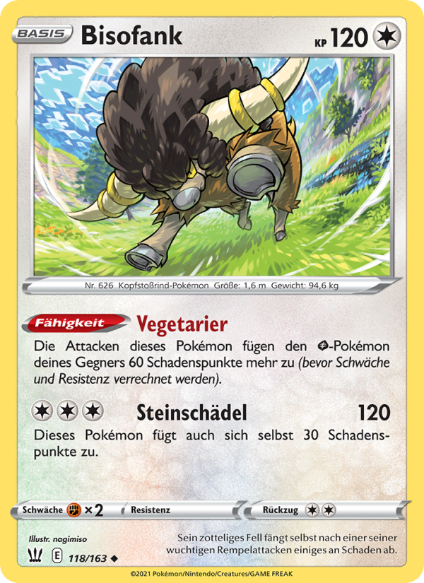 Bisofank 118 — Battle Styles (German Pokémon TCG card)