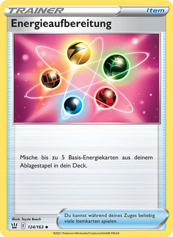 Energieaufbereitung 124 — Battle Styles (German Pokémon TCG card)