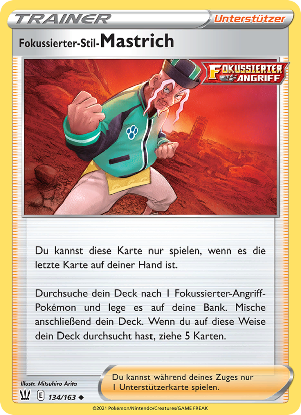Fokussierter-Stil-Mastrich 134 — Battle Styles (German Pokémon TCG card)