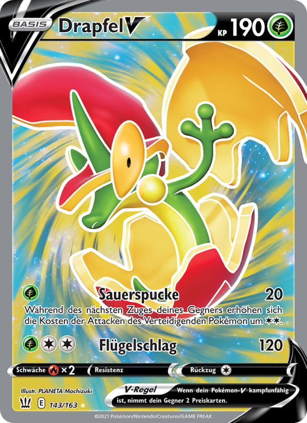 Drapfel V 143 — Battle Styles (German Pokémon TCG card)