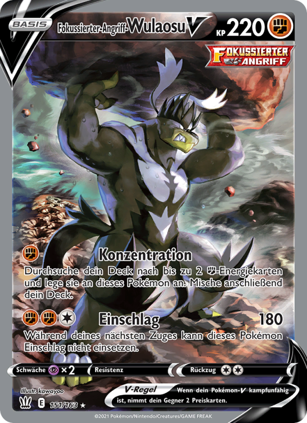 Fokussierter-Angriff-Wulaosu V 151 — Battle Styles (German Pokémon TCG card)