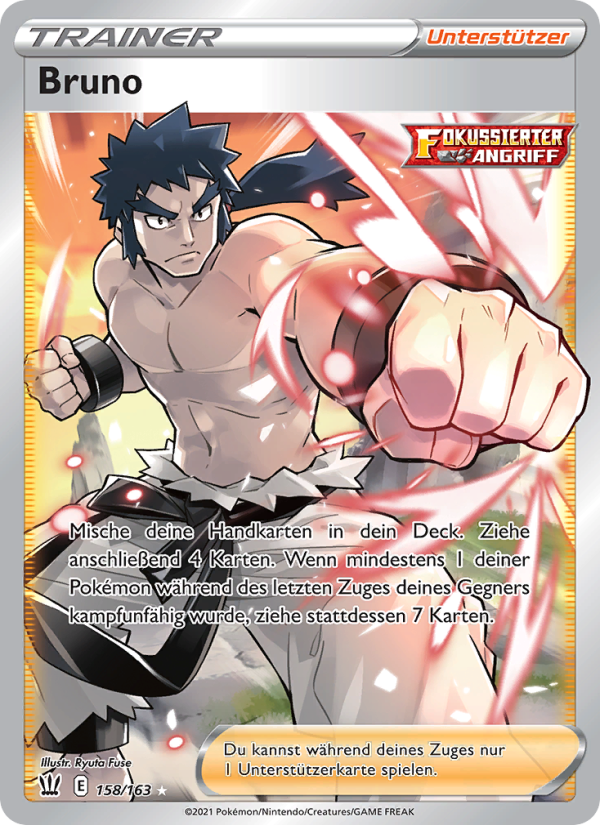 Bruno 158 — Battle Styles (German Pokémon TCG card)