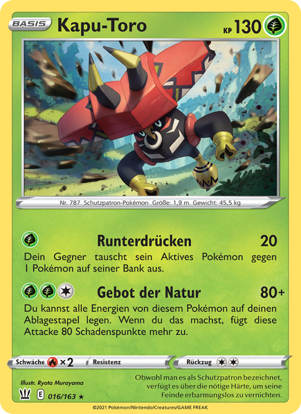 Kapu-Toro 16 — Battle Styles (German Pokémon TCG card)