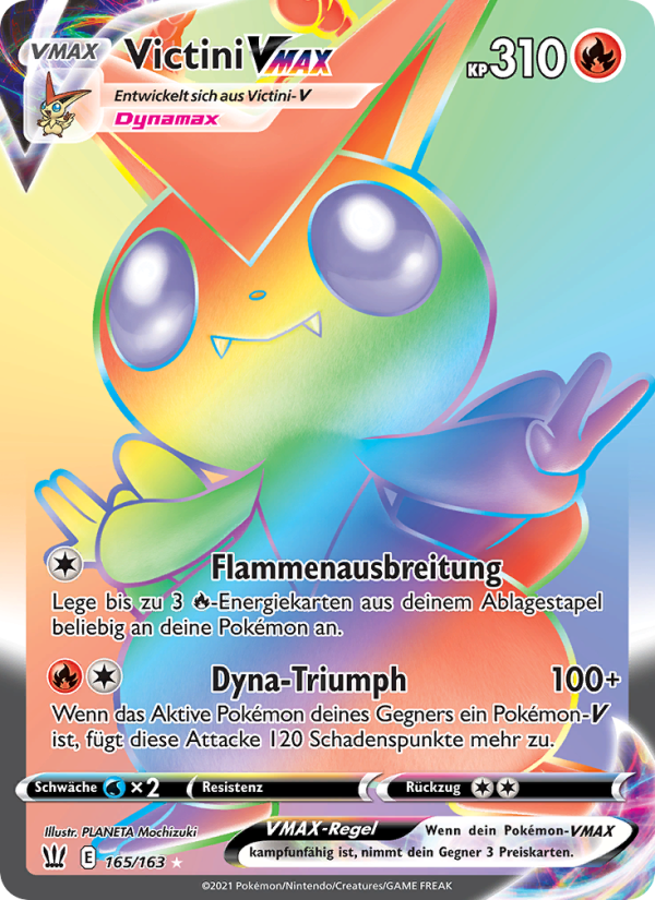 Victini VMAX 165 — Battle Styles (German Pokémon TCG card)