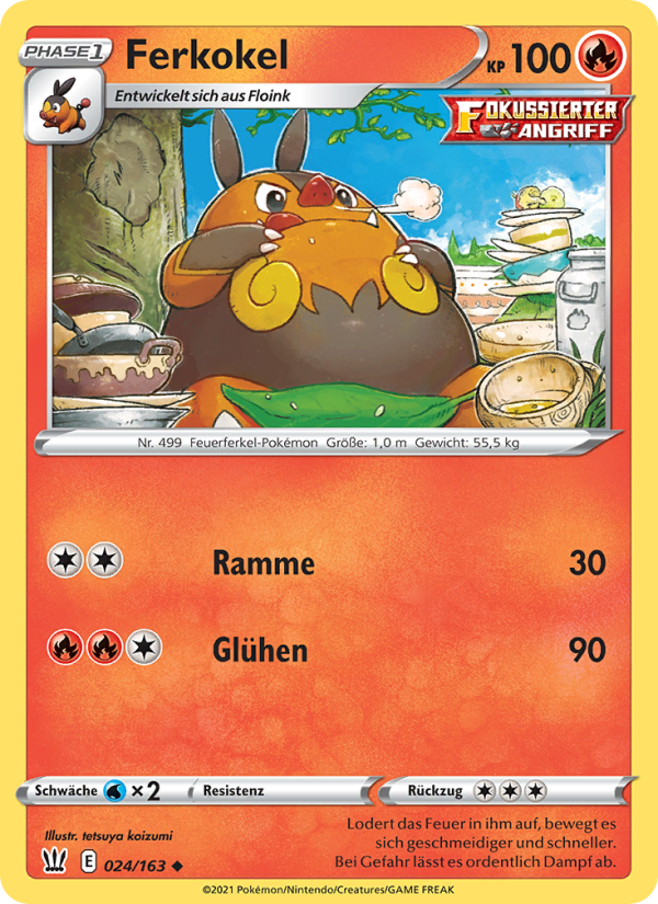Ferkokel 24 — Battle Styles (German Pokémon TCG card)