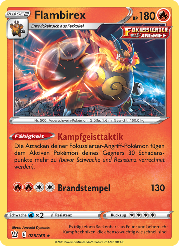 Flambirex 25 — Battle Styles (German Pokémon TCG card)