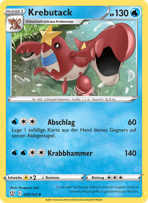 Krebutack 39 — Battle Styles (German Pokémon TCG card)