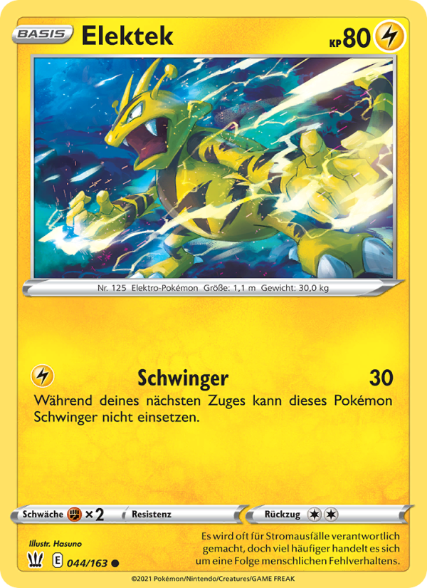 Elektek 44 — Battle Styles (German Pokémon TCG card)