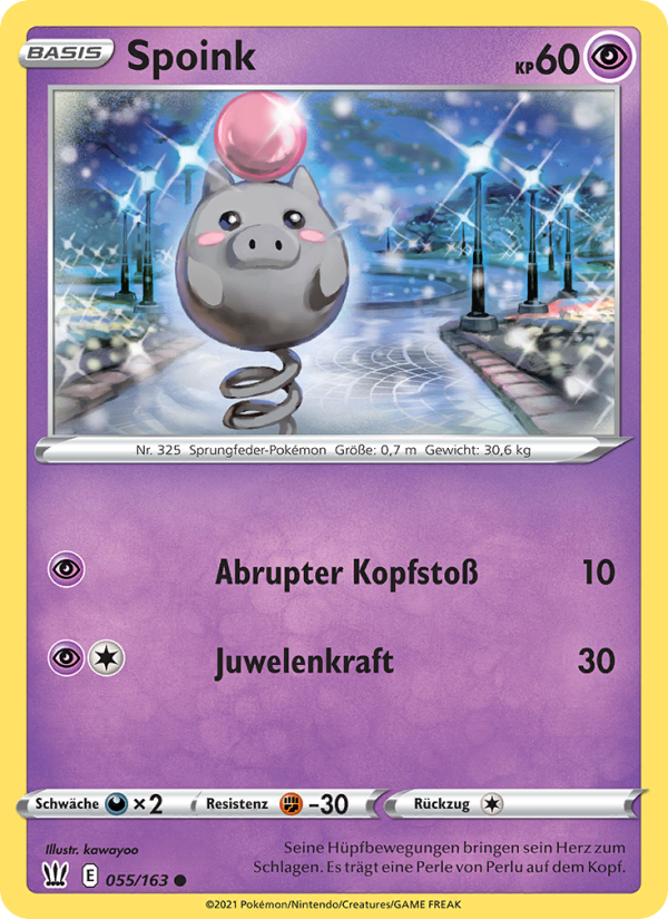 Spoink 55 — Battle Styles (German Pokémon TCG card)