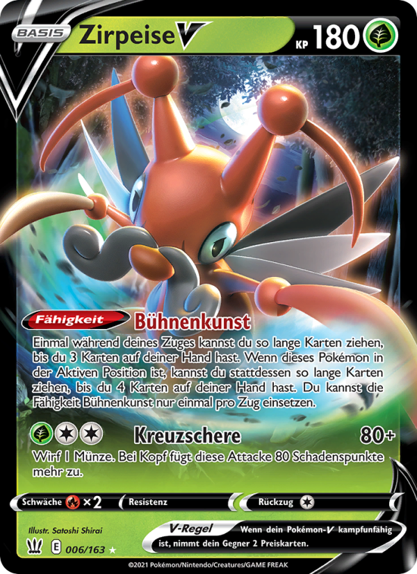 Zirpeise V 6 — Battle Styles (German Pokémon TCG card)
