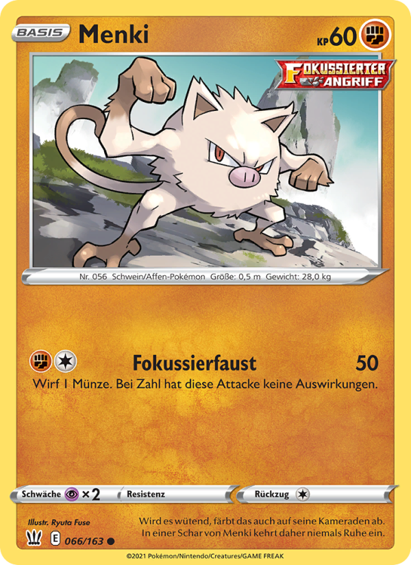 Menki 66 — Battle Styles (German Pokémon TCG card)