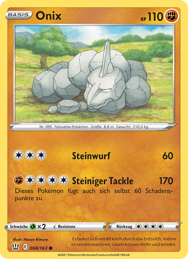 Onix 68 — Battle Styles (German Pokémon TCG card)
