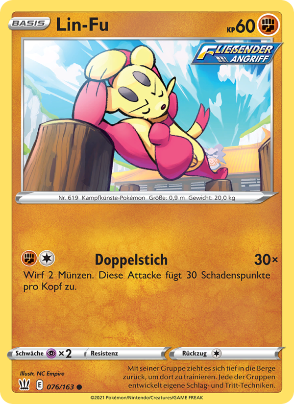 Lin-Fu 76 — Battle Styles (German Pokémon TCG card)