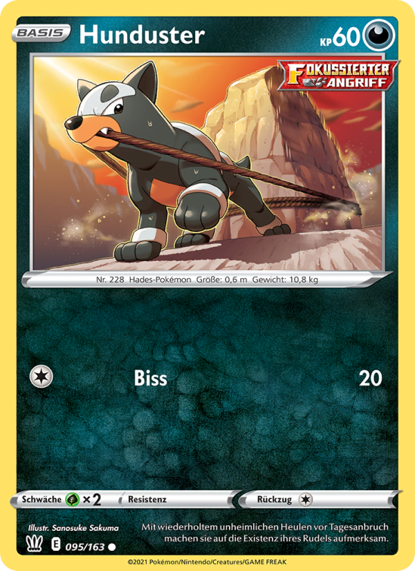 Hunduster 95 — Battle Styles (German Pokémon TCG card)