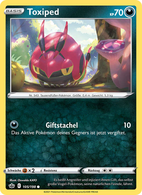 Toxiped 105 — Chilling Reign (German Pokémon TCG card)