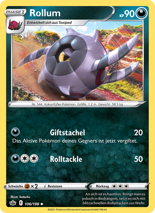 Rollum 106 — Chilling Reign (German Pokémon TCG card)