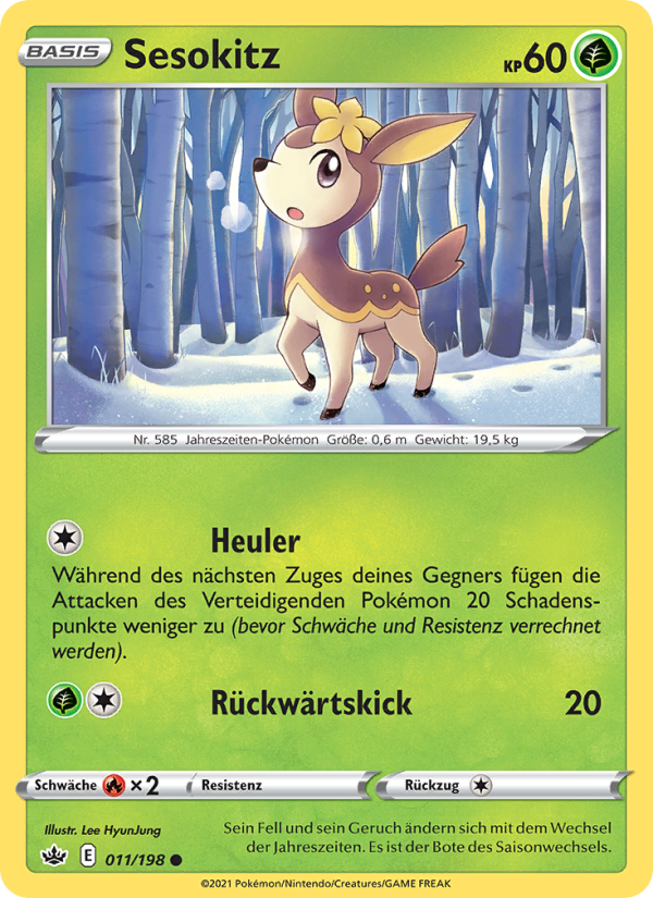 Sesokitz 11 — Chilling Reign (German Pokémon TCG card)