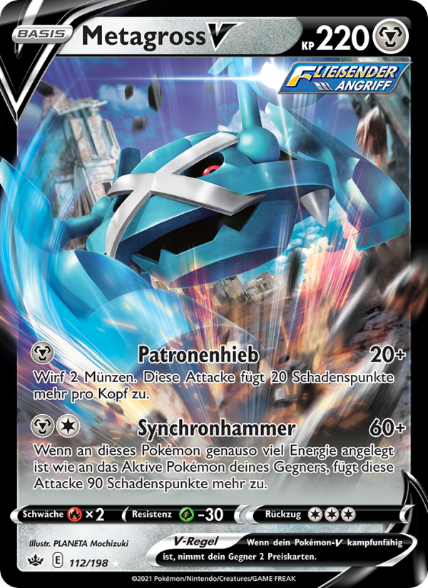 Metagross V 112 — Chilling Reign (German Pokémon TCG card)