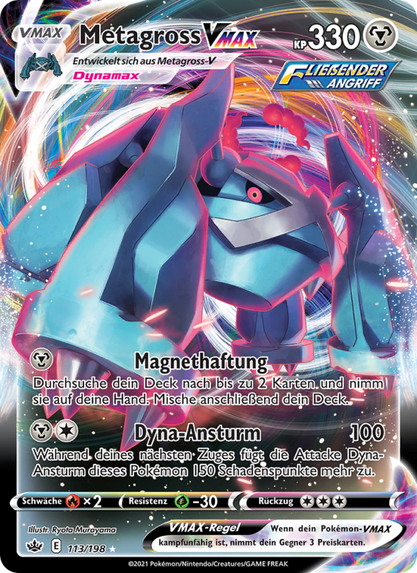 Metagross VMAX 113 — Chilling Reign (German Pokémon TCG card)