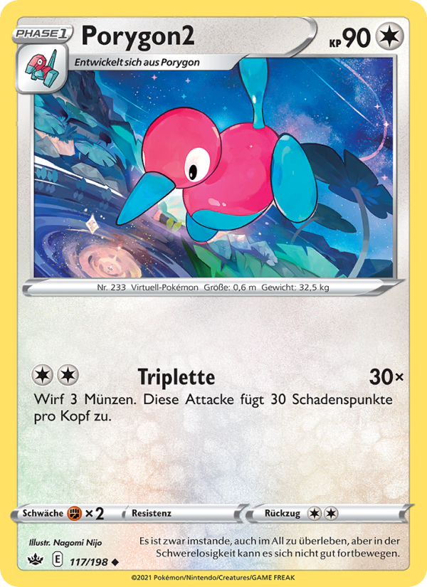 Porygon2 117 — Chilling Reign (German Pokémon TCG card)