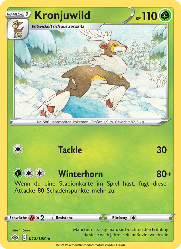 Kronjuwild 12 — Chilling Reign (German Pokémon TCG card)