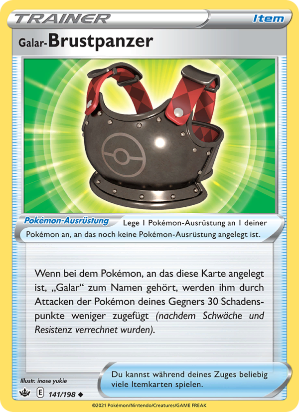 Galar-Brustpanzer 141 — Chilling Reign (German Pokémon TCG card)
