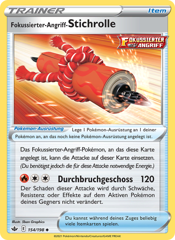 Fokussierter-Angriff-Stichrolle 154 — Chilling Reign (German Pokémon TCG card)