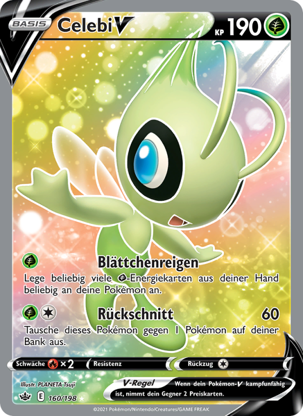 Celebi V 160 — Chilling Reign (German Pokémon TCG card)