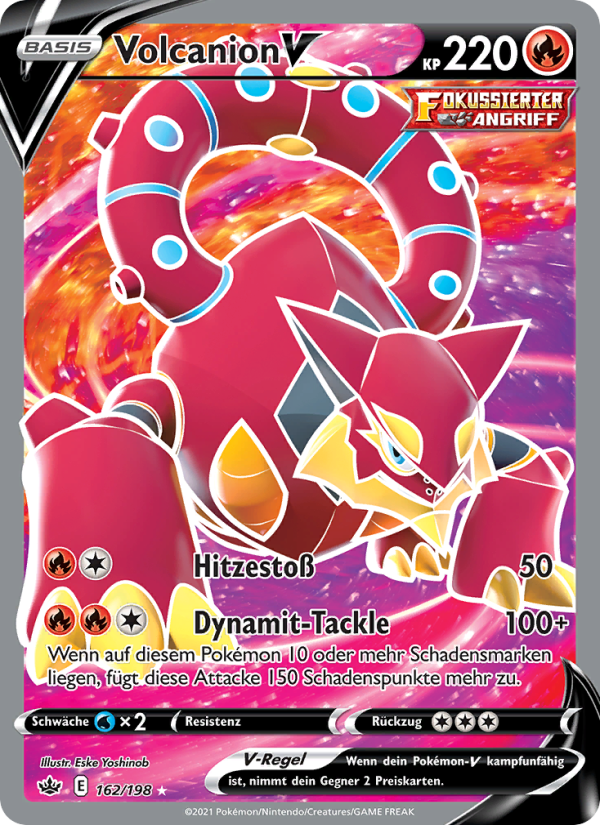 Volcanion V 162 — Chilling Reign (German Pokémon TCG card)