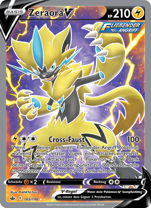 Zeraora V 165 — Chilling Reign (German Pokémon TCG card)