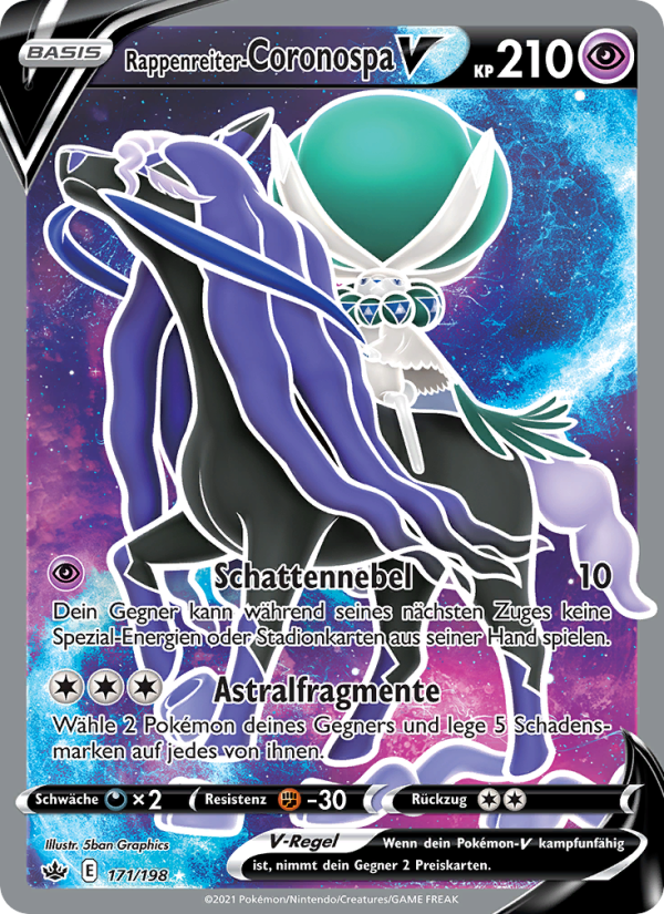 Rappenreiter-Coronospa V 171 — Chilling Reign (German Pokémon TCG card)