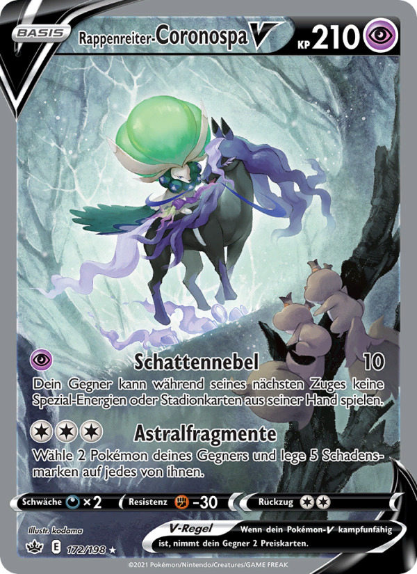 Rappenreiter-Coronospa V 172 — Chilling Reign (German Pokémon TCG card)