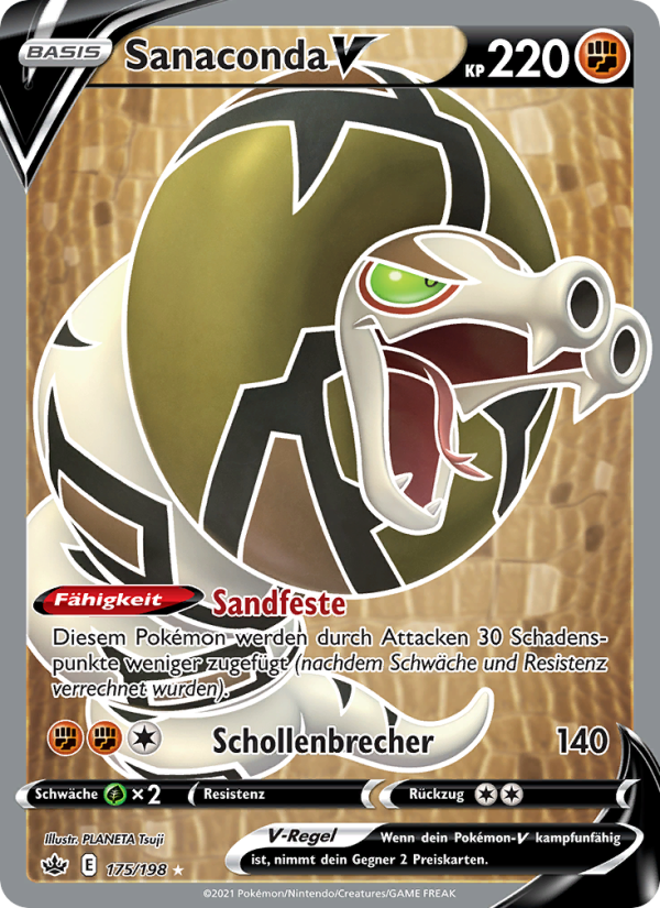 Sanaconda V 175 — Chilling Reign (German Pokémon TCG card)