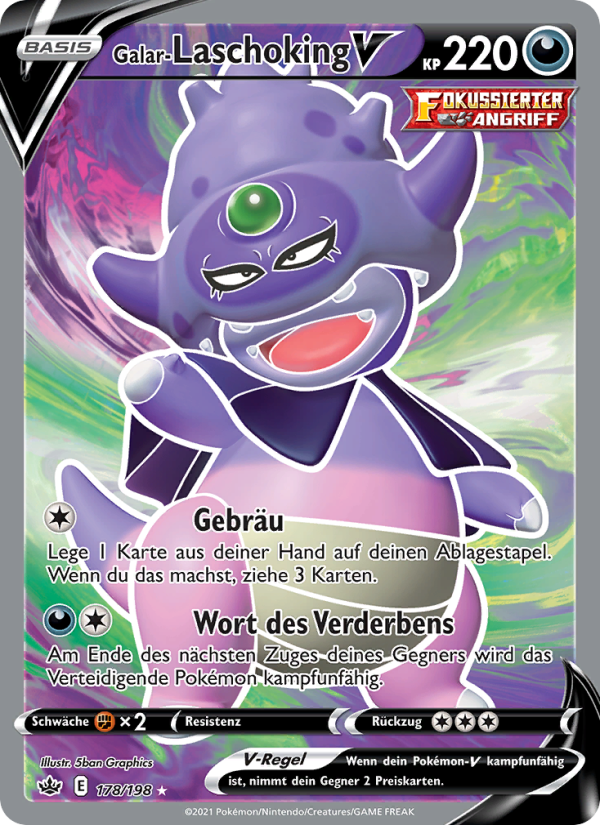 Galar-Laschoking V 178 — Chilling Reign (German Pokémon TCG card)