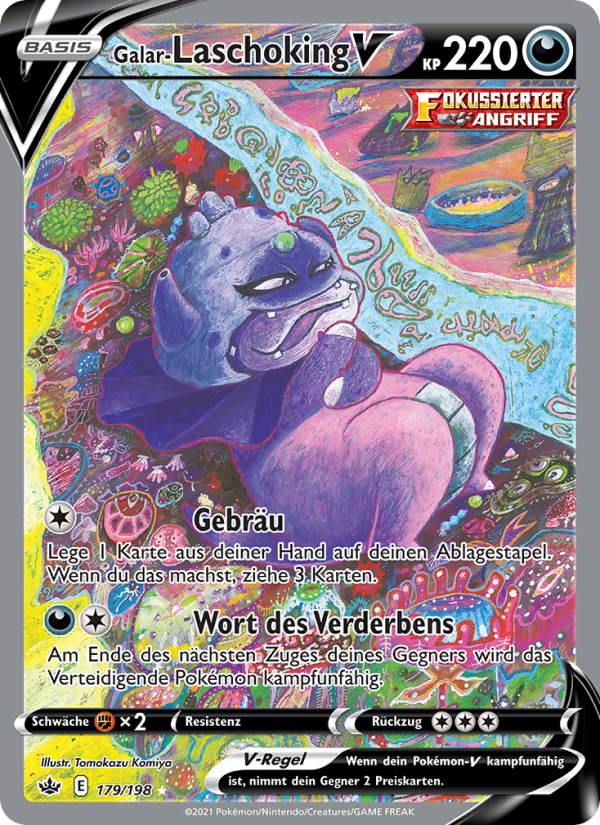 Galar-Laschoking V 179 — Chilling Reign (German Pokémon TCG card)