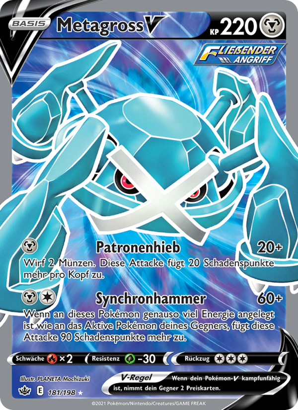 Metagross V 181 — Chilling Reign (German Pokémon TCG card)